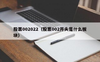 股票002022（股票002开头是什么板块）