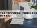 中国银行外汇汇率查询网（中国银行外汇汇率牌价表查询）