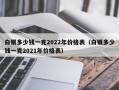 白银多少钱一克2022年价格表（白银多少钱一克2021年价格表）