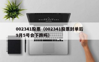 002341股票（002341股票封单后9月5号会下跌吗）