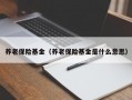 养老保险基金（养老保险基金是什么意思）