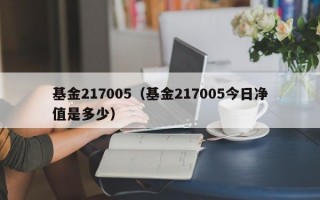 基金217005（基金217005今日净值是多少）