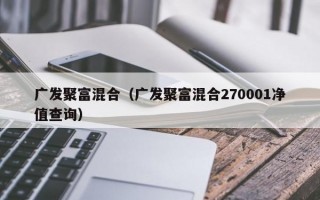 广发聚富混合（广发聚富混合270001净值查询）