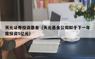 天元证券投资基金（天元基金公司拟于下一年度投资5亿元）