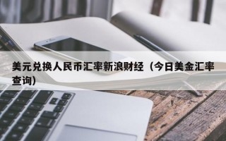 美元兑换人民币汇率新浪财经（今日美金汇率查询）