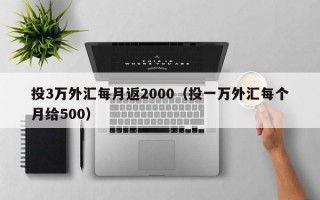 投3万外汇每月返2000（投一万外汇每个月给500）