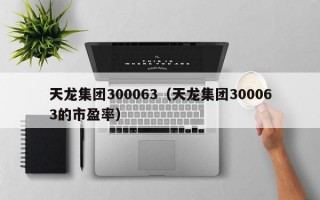 天龙集团300063（天龙集团300063的市盈率）