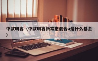 中欧明睿（中欧明睿新常态混合a是什么基金）