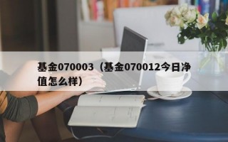 基金070003（基金070012今日净值怎么样）