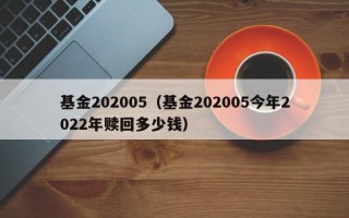 基金202005（基金202005今年2022年赎回多少钱）