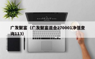 广发聚富（广发聚富混合270001净值查询113）