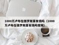 1000万卢布在俄罗斯算有钱吗（1000万卢布在俄罗斯算有钱吗视频）