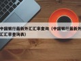 中国银行最新外汇汇率查询（中国银行最新外汇汇率查询表）