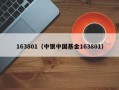 163801（中银中国基金163801）