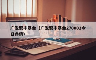 广发聚丰基金（广发聚丰基金270002今日净值）