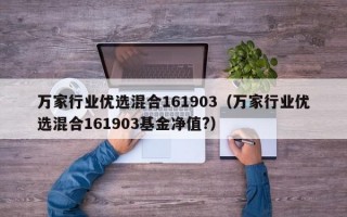 万家行业优选混合161903（万家行业优选混合161903基金净值?）