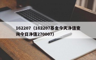 162207（162207基金今天净值查询今日净值270007）