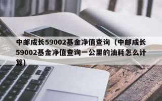 中邮成长59002基金净值查询（中邮成长59002基金净值查询一公里的油耗怎么计算）