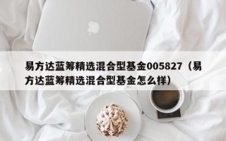 易方达蓝筹精选混合型基金005827（易方达蓝筹精选混合型基金怎么样）