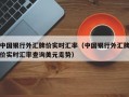 中国银行外汇牌价实时汇率（中国银行外汇牌价实时汇率查询美元走势）