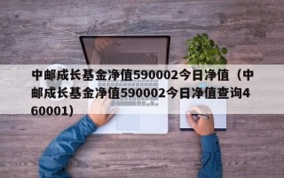 中邮成长基金净值590002今日净值（中邮成长基金净值590002今日净值查询460001）